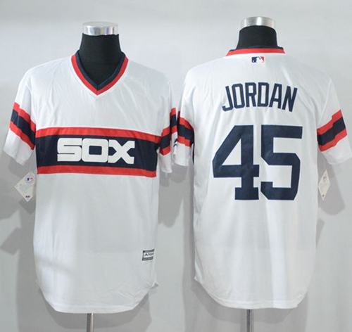 White Sox #45 Michael Jordan White New Cool Base Alternate Home Stitched MLB Jersey